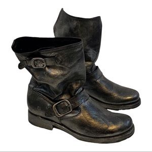 Frye Veronica Silver/Gray Bootie buckle NWOT